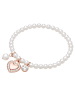 Lulu & Jane Perlen-Armband Herz Metall-Legierung Crystal Muschelkernperle in weiß