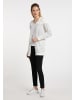 DreiMaster Damen Cardigan in Wollweiss Grau Melange