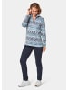 GOLDNER Kurzgröße:  Kuschelig warmer Fleece-Troyer in blau / gemustert