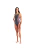 Arena Grid Swimsuit V Back Graphic Blickdicht in Grau