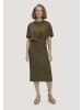 Hessnatur Jersey Kleid Midi in goldoliv