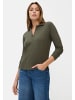 Camel Active Jersey-Shirt mit geripptem Kragen in Dunkelgrün