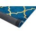 Beliani Kurzflor YELKI in Blau/Gold - (W) 140 x (H) 1.2 x (L) 200 cm