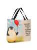 Mr. & Mrs. Panda Reisetasche Pinguin Luftballon Design mit Spruch in Weiß
