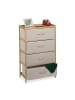 relaxdays Kommode in Natur/ Beige - (B)58 x (H)94 x (T)32,5 cm