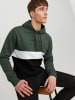 Jack & Jones Kapuzenpullover mit Print Design Sweater Hoodie JJEREID in Grün