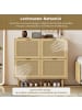 ABRIHOME Schuhschrank mit Klappfächern im Rattandesign in Helle Eiche