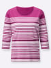 WITT WEIDEN Shirt in fuchsia-ecru-geringelt
