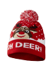 tectake Gestrickte Weihnachtsmütze mit Bommel, rot