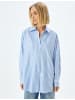 KOTON Shirt in Blau Gestreift