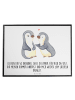 Mr. & Mrs. Panda Schreibunterlage Pinguine trösten mit Spruch in Weiß