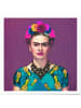 Juniqe Poster "Trendy Frida" in Blau & Rosa