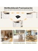 ABRIHOME Ausziehbarer Sideboard mit 360° Drehfunktion und Stauraum in Weiß