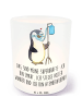 Mr. & Mrs. Panda Glas Windlicht Pinguin  Sauerstoff mit Spruch in Transparent