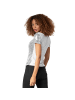 tectake Damen-Shirt mit kurzen Ärmeln und Rundhalsausschnitt, silber