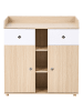 Beliani Wickeltisch DELISLE in Braun/Weiß - (W) 90 x (H) 90 x (L) 69 cm