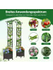 COSTWAY 2 in 1 Rosenbogen mit Blumenkasten in Schwarz