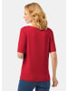 GOLDNER Rundhalsshirt Kombistarkes Halbarmshirt mit tonaler Zierkante in rot