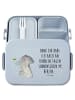 Mr. & Mrs. Panda Bentobox Elefant Biene Motiv mit Spruch in Blau Pastell
