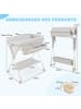 COSTWAY 5 in 1 Wickeltisch klappbar bis 6 Monaten in Beige