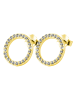 Adeliás Damen Ohrringe – Ohrstecker aus 925 Silber mit Zirkonia in gold