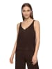Vera Mont Satin-Bluse mit V-Ausschnitt in rostbraun