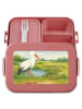 Mr. & Mrs. Panda Bento Box Storch Design mit Spruch in Rot Pastell