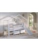 58 aufm Kessel HAUSBETT HALBHOCH 90x200 Keeley Buche Weiß Rutsche Boxen