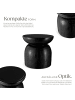 tectake Runder Ablagetisch, wetterfest, Magnesiumoxid, Chubby-Design, Ø 40 cm