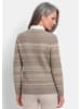 GOLDNER Kurzgröße:  Warme Strickjacke mit Reißverschluss in beige / gemustert