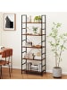 COSTWAY 5-stufig Bücherregal 160 cm Standregal in Braun