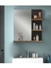 Inn.Furn Badspiegel Eiche, grau 63 cm, Wandspiegel mit Ablagen