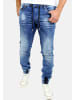 RESLAD Jeans Denim Jogginghose in blau