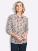 Sieh an! Poloshirt in champagner-dunkelblau-bedruckt