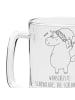 Mr. & Mrs. Panda Gravur Bierkrug Einhorn Weihnachtsmann mit Spruch in Transparent