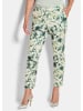 GOLDNER Jerseyhose mit floralem Design in salbei / weiß / gemustert