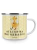 Mr. & Mrs. Panda Becher Fuchs Beinprothese mit Spruch in Gelb Pastell