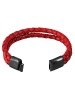 Adeliás Unisex Armband – Textilarmband aus Leder 21 cm in rot