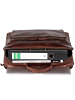SID & VAIN Leder-Laptoptasche 15" echt Leder Aktentasche 15 Zoll Laptop-Hülle braun in braun