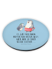 Mr. & Mrs. Panda Rund Magnet Pinguin mit Kind mit Spruch in Blau Pastell