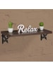 relaxdays 2 x Regalwinkel Lilien Ornamen in Schwarz