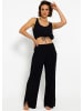 SASSYCLASSY Musselin Top mit Zugband in Schwarz