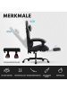 ABRIHOME Gaming Stuhl in Grau Weiß 200 kg mit Lendenstütze Verstellbar