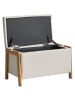 Beliani Bettbank EDLAND in Beige/Braun - (W) 75 x (H) 44 x (L) 43 cm