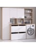 Parisot Waschmaschinenschrank weiß, Eiche Jackson, Set 3-teilig 204 cm mit viel Stauraum