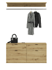 Inn.Furn Garderoben-Set in Artisan Eiche 121 cm, Komplettset mit Kleiderstange