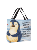 Mr. & Mrs. Panda Reisetasche Pinguin Diät Design mit Spruch in Weiß