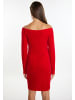 faina Damen Mini Langarmkleid in Rot
