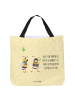 Mr. & Mrs. Panda Tote Bag Hummeln Kleeblatt mit Spruch in Gelb Pastell