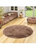 Pergamon Fellteppich Plush Rund in braun